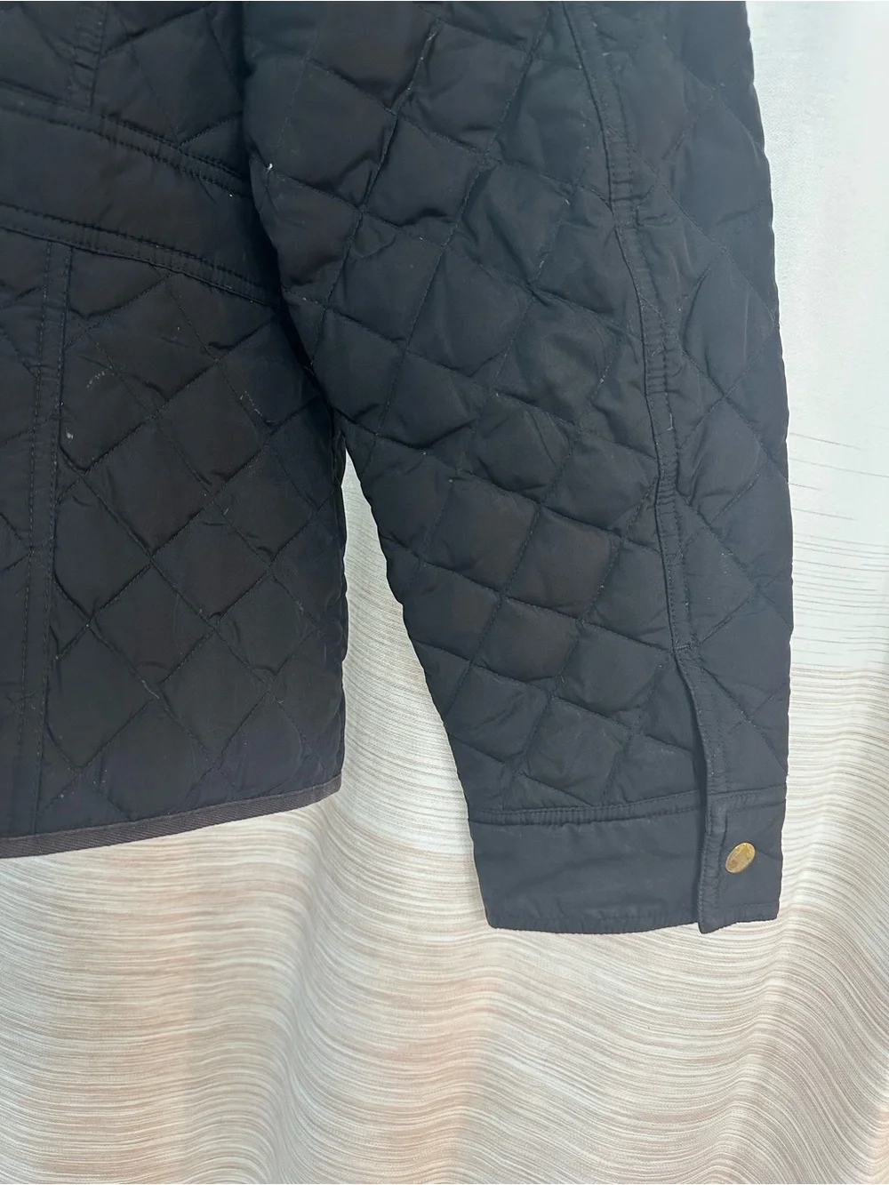 J. Crew Black Quilted Lightweight Jacket with Snap Pockets